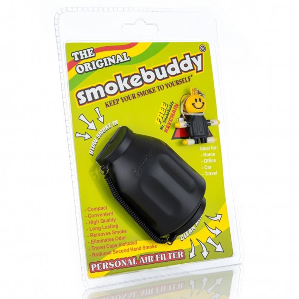 Smokebuddy Original Black Personal Air Filter - Medium Size, Black Plastic Design
