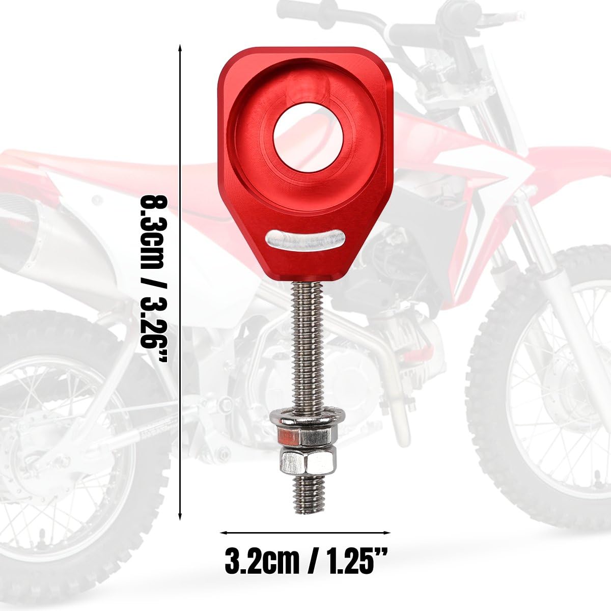 Canitu Motorcycle Rear Chain Adjusters - Red 6061 Aluminum Alloy for Honda CRF110 (2013-2023)