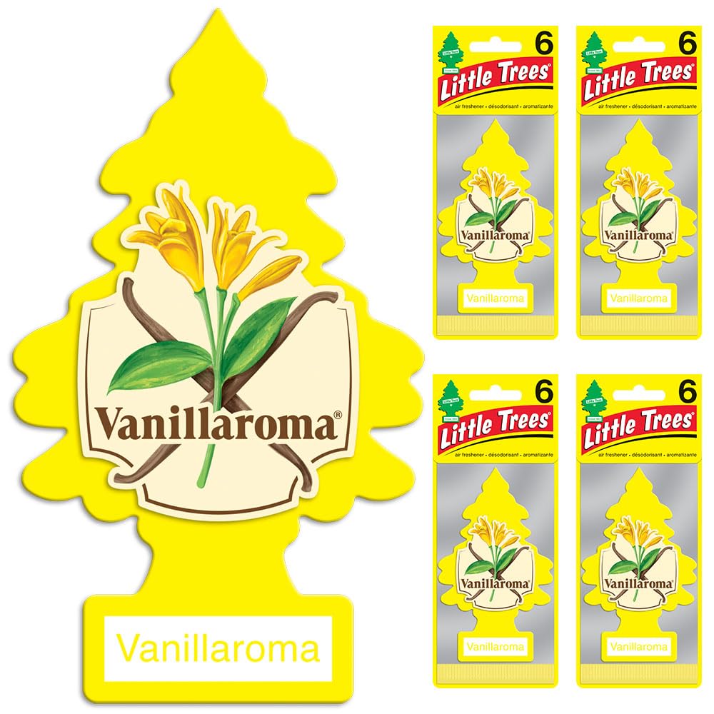 Little Trees Air Fresheners Car Air Freshener. Hanging Tree Provides Long Lasting Scent For Auto Or Home. Vanillaroma, 24 Air Fr