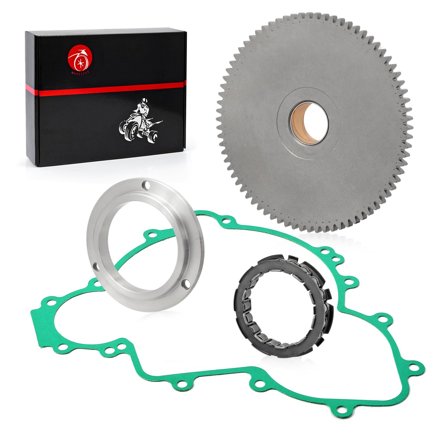 MOTO1988 Starter Clutch Kit with One Way Bearing & Idler Gear 76T for Polaris RZR Ranger General XP 2015-2023 Model 1205021