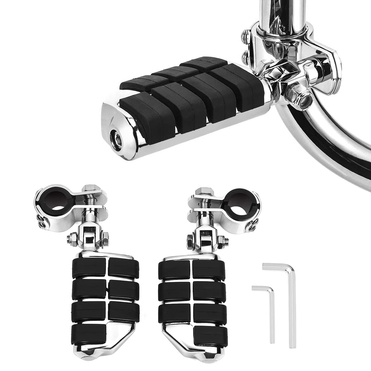 Motorcycle Foot Pegs Foot Rest Highway Footpegs Compatible with Road King Street Glide Honda Kawasaki Suzuki Yamaha 25mm 32mm 34