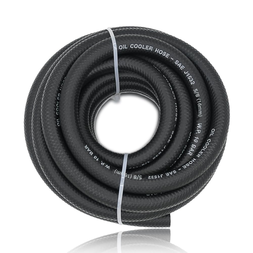5/8 Transmission Oil Cooler Hose - 300 PSI Fuel Line Hose SAE J1532 For Transmission Fluid, Oil, Coolant, Diesel, Hydraulic Flui