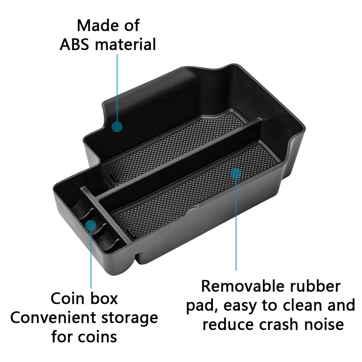 EDBETOS Center Console Organizer Tray for Chevy Colorado & GMC Canyon 2015-2022, Black, Durable ABS Material
