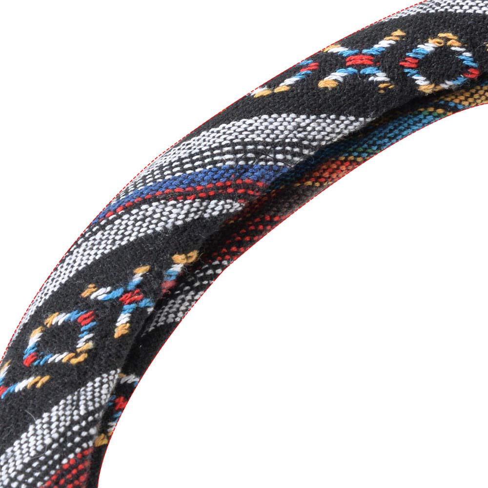 Bdk Woven Boho Bohemian Hippie Saddle Blanket Style Steering Wheel Cover For Women - Fits Most Standard Wheel Sizes 14.5 - 15 In