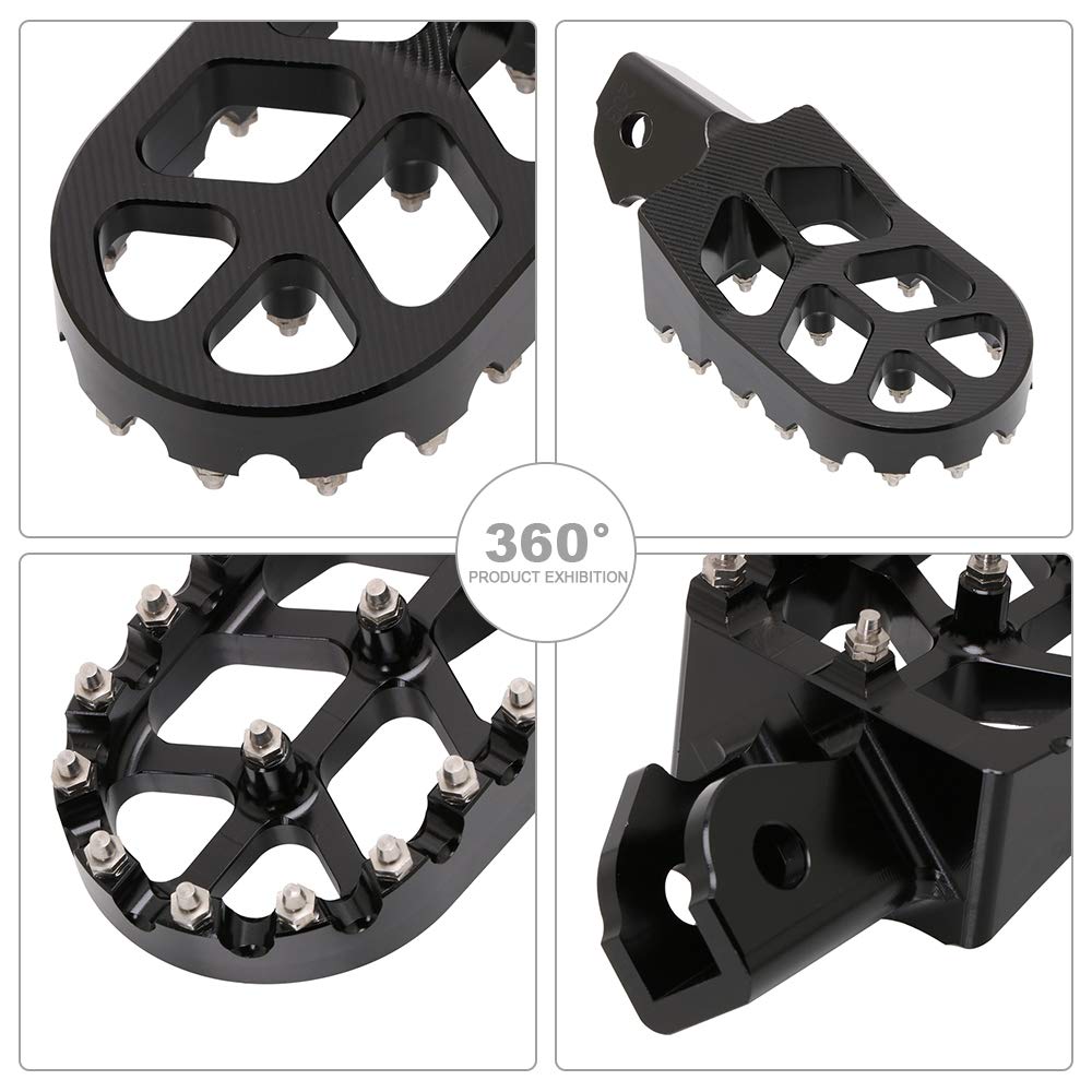IUVWISN CNC Aluminum Motorcycle Footpegs, Wider Design, Black, Model WX11142009 for Surron Sur Ron E-Ride Pro & Talaria Electric Dirt Bikes