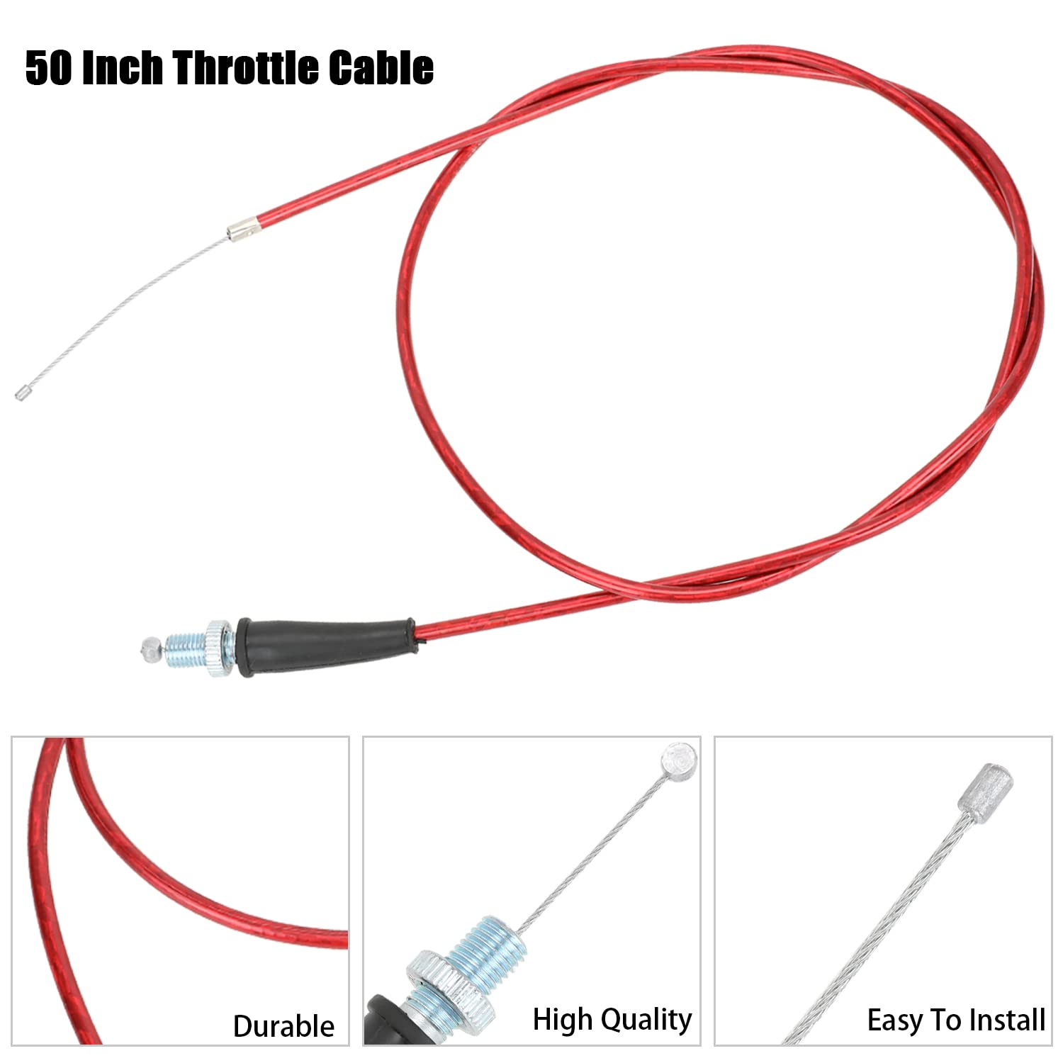Yoxufa 50 Inch Throttle Cable For Predator 79Cc 97Cc 196Cc 212Cc 2.5Hp Baja Doodle Bug Racer Db30 Warrior Heat Mb200 Coleman Ct1