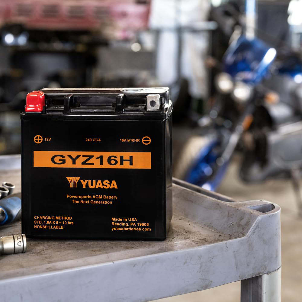 Yuasa GYZ16H AGM Battery - Factory Activated, Black, Model YU-GYZ16H(WC)