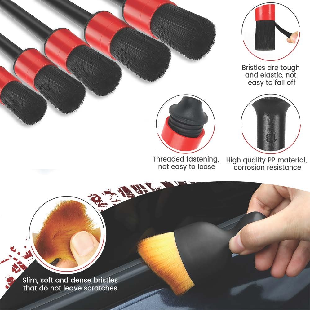 Aptleou Car Detailing Brush Set, 11Pcs Car Detailing Kit Includes Car Interior Detailing Brushes, Car Wheel & Tire Brush For Rim