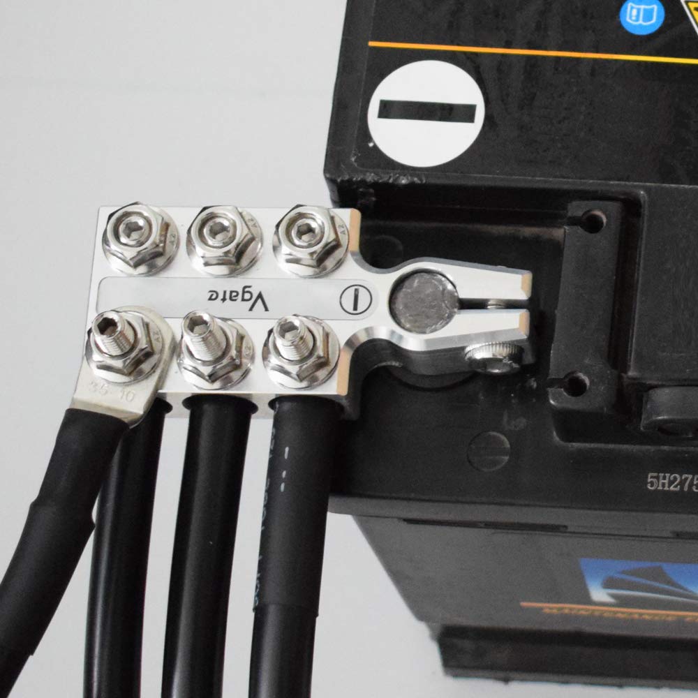 Vgate Lead Acid Battery Terminal Clamps, 8Awg Up To 4/0(Xl) Awg Gauge, 12-Way Connectors, Positive And Negative (+/-)(Pair) For