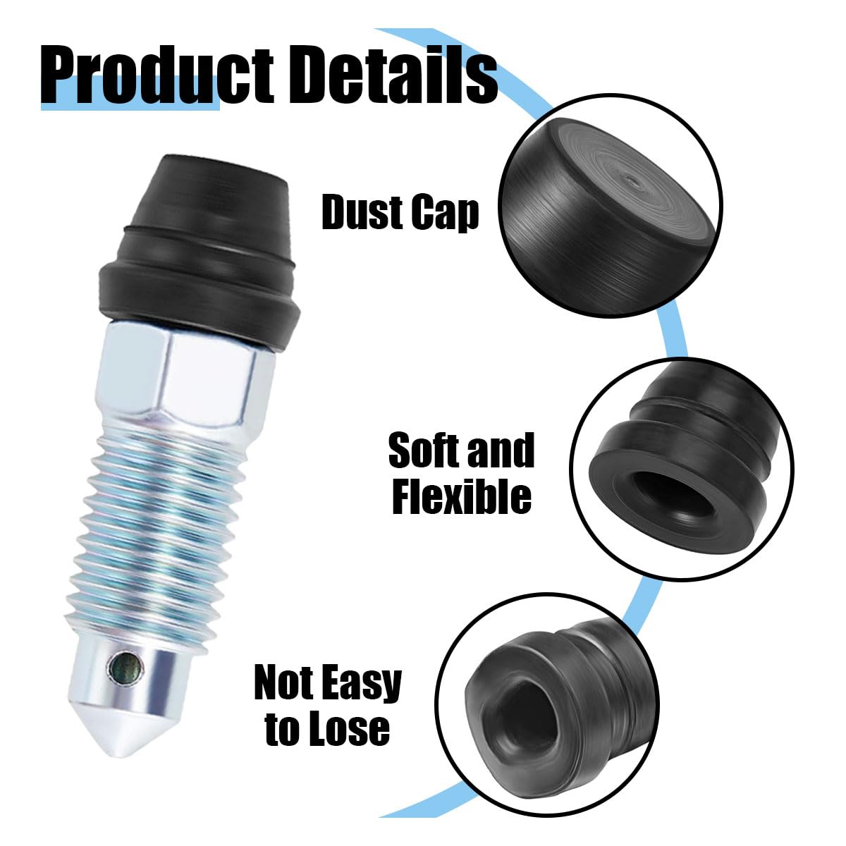 18PCS Car Brake Bleeder Screw Caps, Auto Rubber Grease Fitting Cap Dust Zerk Cover, Car Brake Bleeder Nipple Cap, Universal Brak
