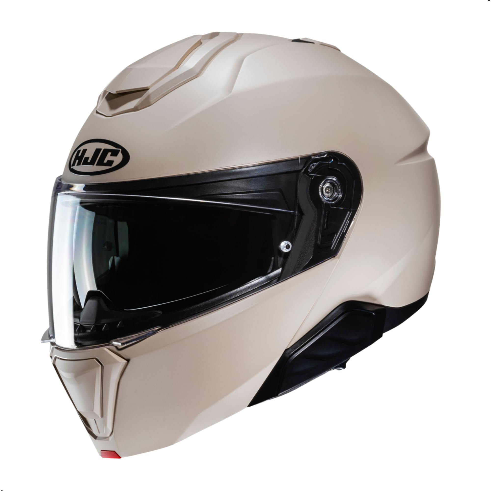 HJC i91 Solid Modular Motorcycle Helmet with HJ-33 Pinlock Shield, DOT Approved (Semi Flat Sand Beige, XXXXX-Large)