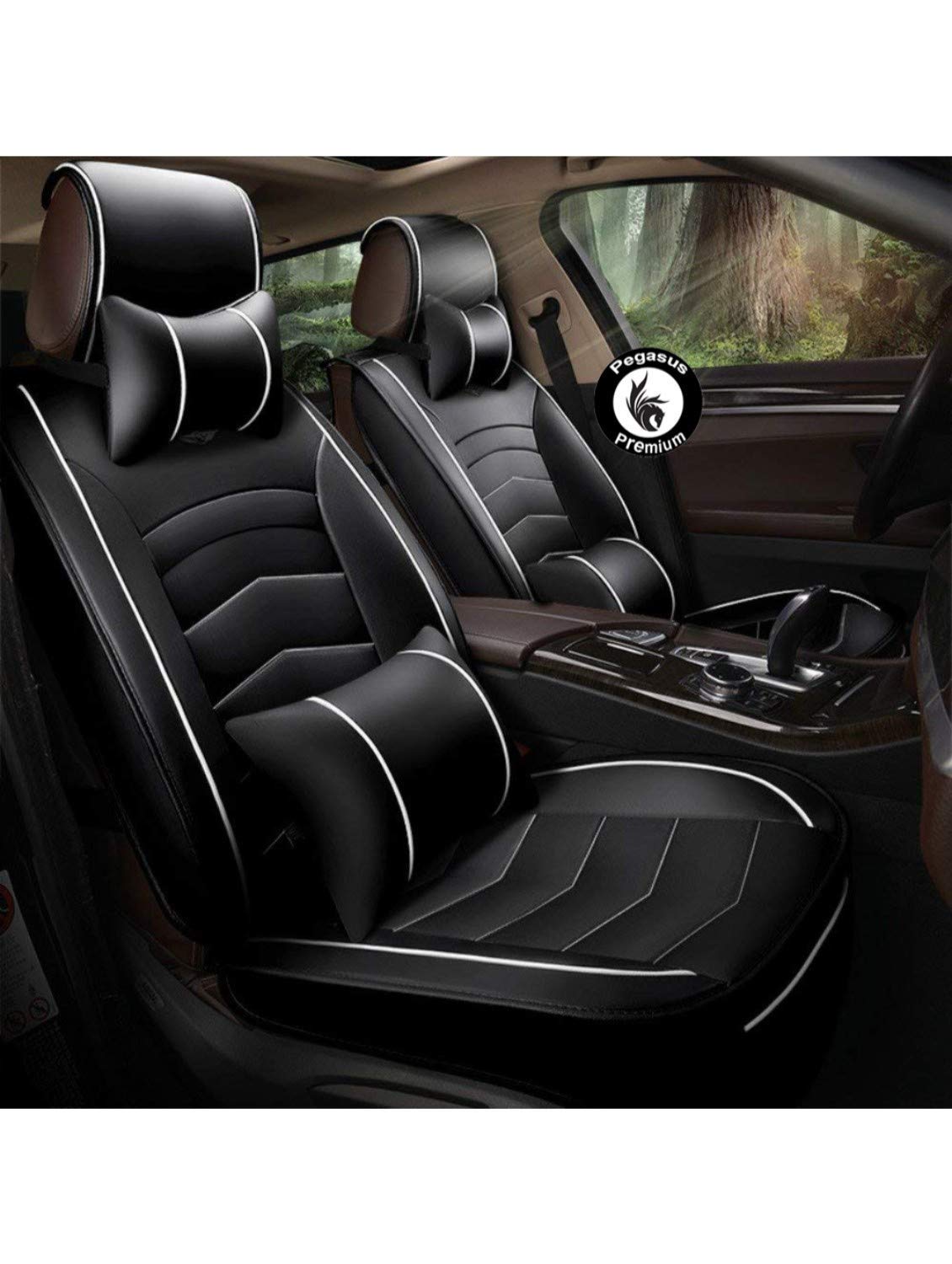 Pegasus PremiumPremium PU Leather car seat Cover for Honda CRV (Black and Beige)