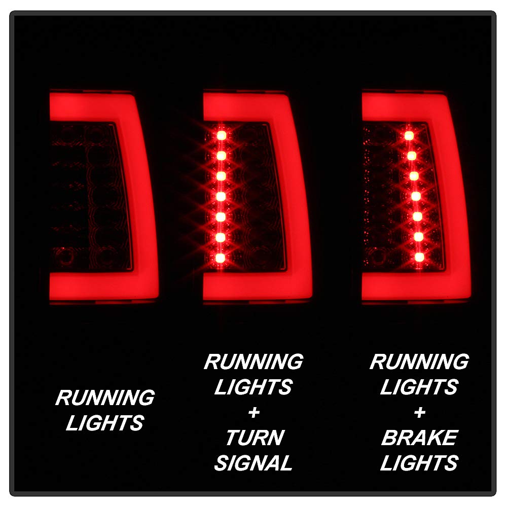 ACANII LED Tube Tail Lights for 2000-2006 Chevy Suburban Tahoe GMC Yukon - Black Smoked, Left+Right Brake Lamps