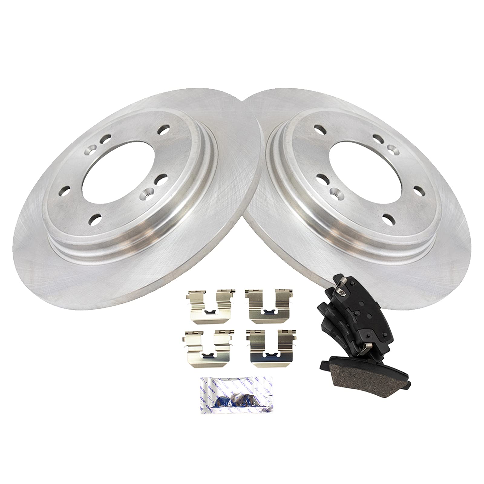 Trq Rear Brake Pad & Rotor Kit Brake Pads Brake Rotor Ceramic Compatible With 2017-2020 Hyundai Elantra 2017-2021 Ioniq 2017-201