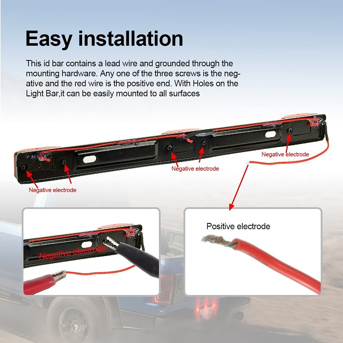 Partsam Amber 12V Led Tow Truck Light Bars, Led Identification Bar Lights Marker Lights, 14.17'' Amber Id Bar Marker Lights, Tru