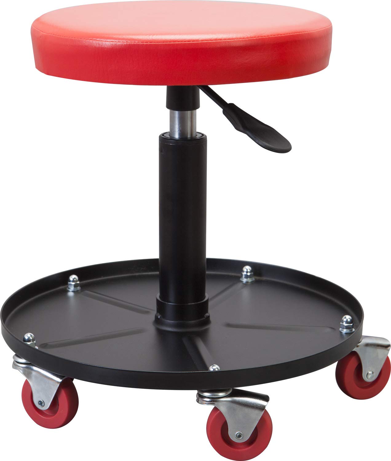 BIg RED ATRHL6201R Torin Heavy Duty Rolling Pneumatic creeper garageShop Seat: Padded Adjustable Mechanic Stool with Tool Tray S