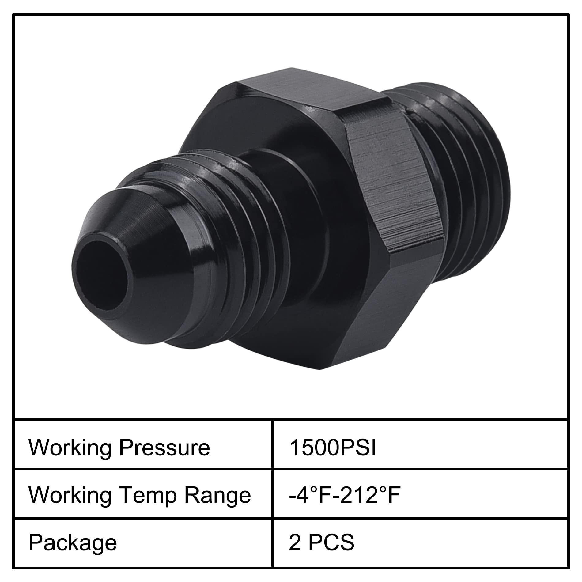 Evil Energy 4An Male Flare To M12 X 1.25Mm Male Metric Fitting Adapter Aluminium Alloy 2Pcs