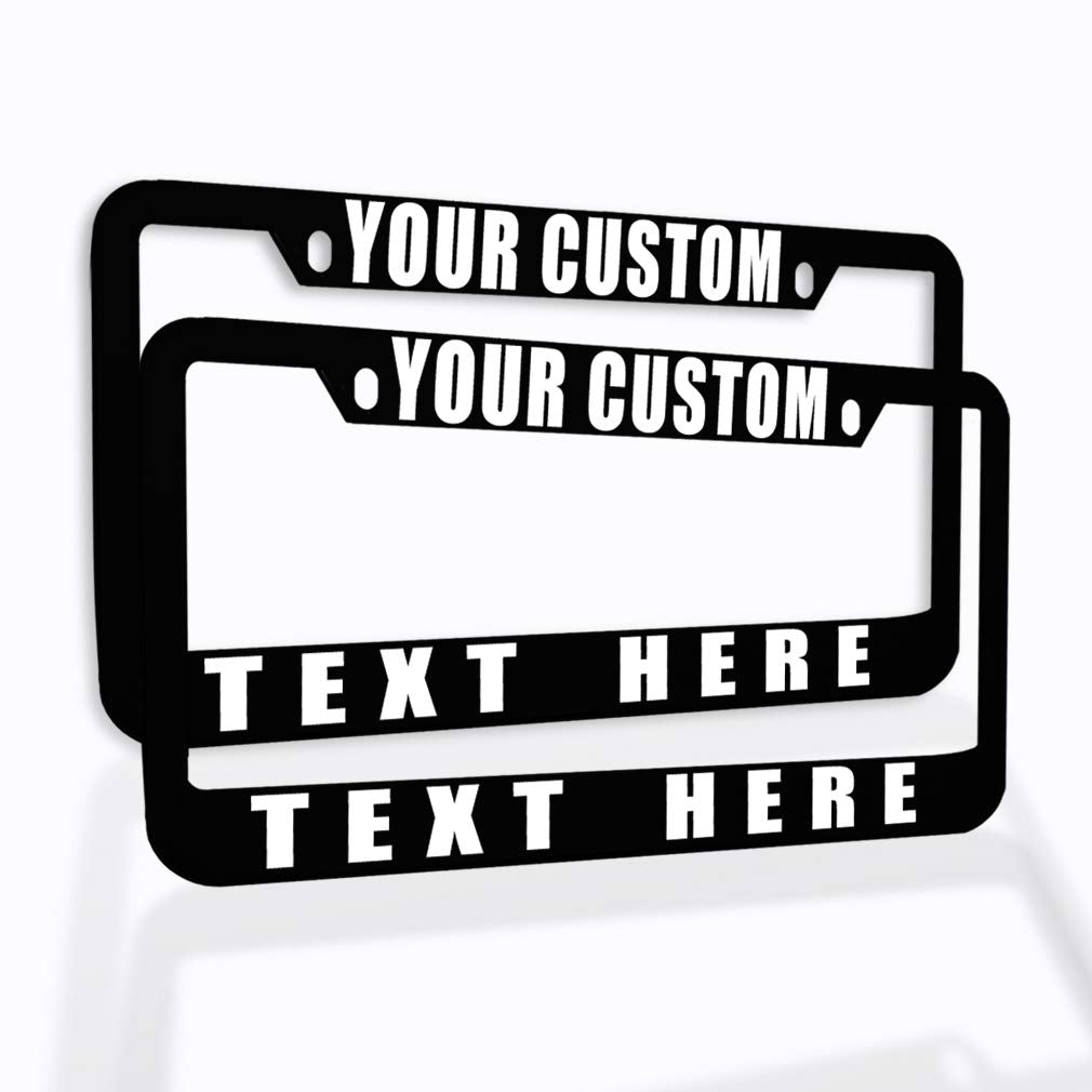 Speedy Pros Funny License Plate Frame Custom Personalized Text Zinc Cute Car Accessories License Plate Holder Black 2 Holes Set Of 2