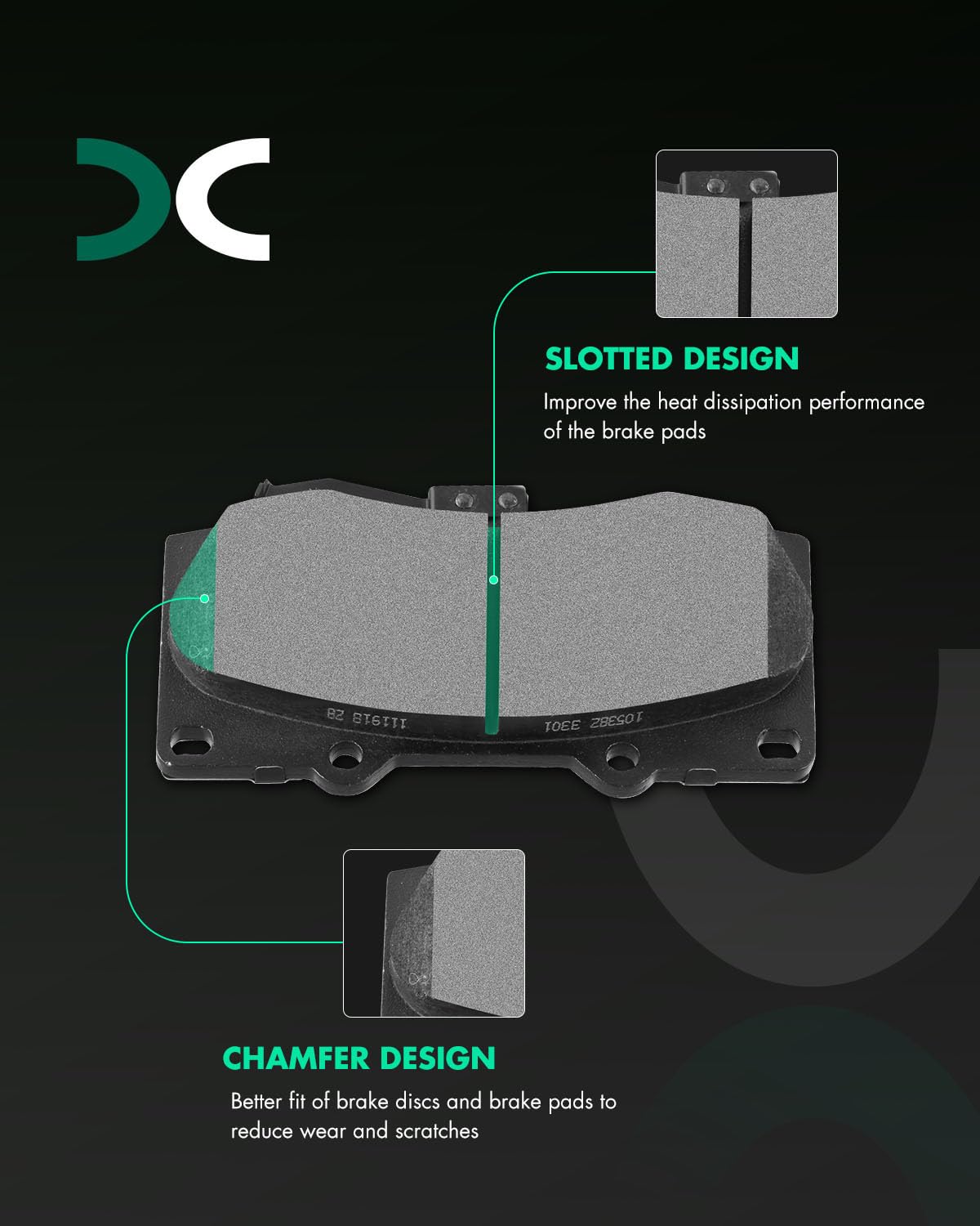 Ceramic Brake Pads Kits,Scitoo 8Pcs Brakes Pads Set Fit For 2006-2010 For Hummer H3,2009-2010 For Hummer H3T