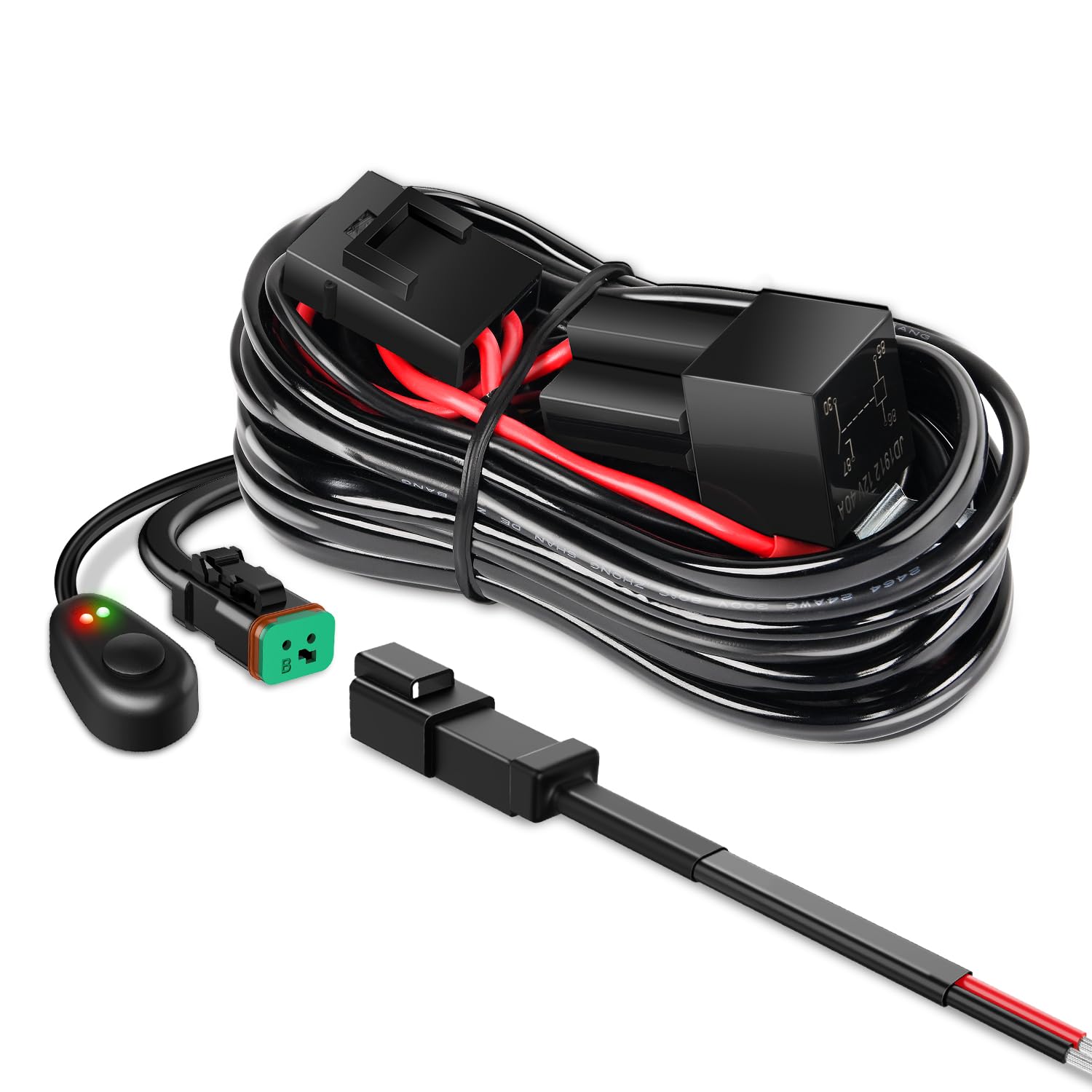 Nilight 10018W 14Awg Dt Connector Wiring Harness Kit Bar 12V On Off Switch Power Relay Blade Fuse For Off Road Led Work Light-On