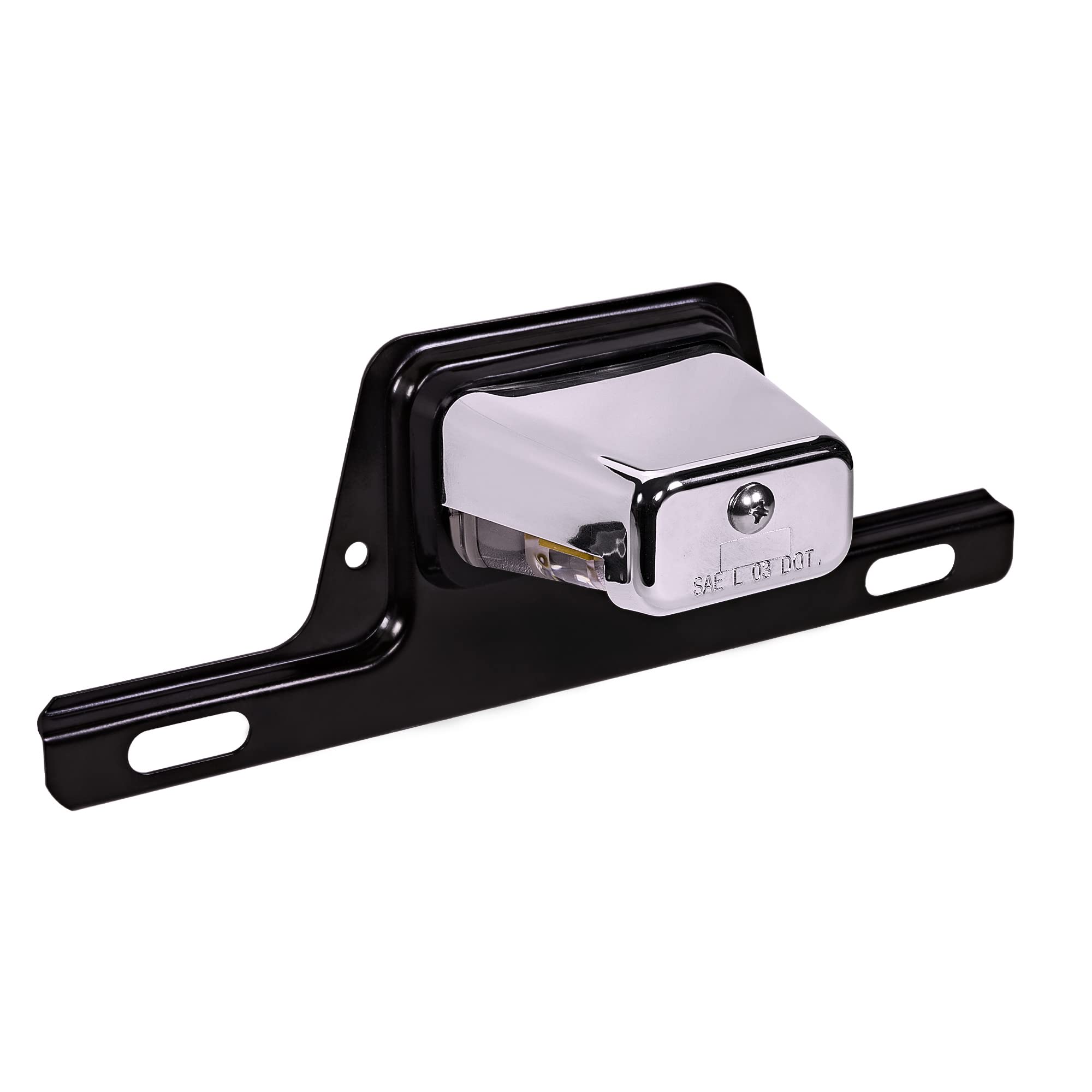 True Mods Trailer Led License Plate Light [Bracket Mount] [Dot Fmvss 108] [Sae L] [Chrome-Finish] [Waterproof] [12V Dc] License