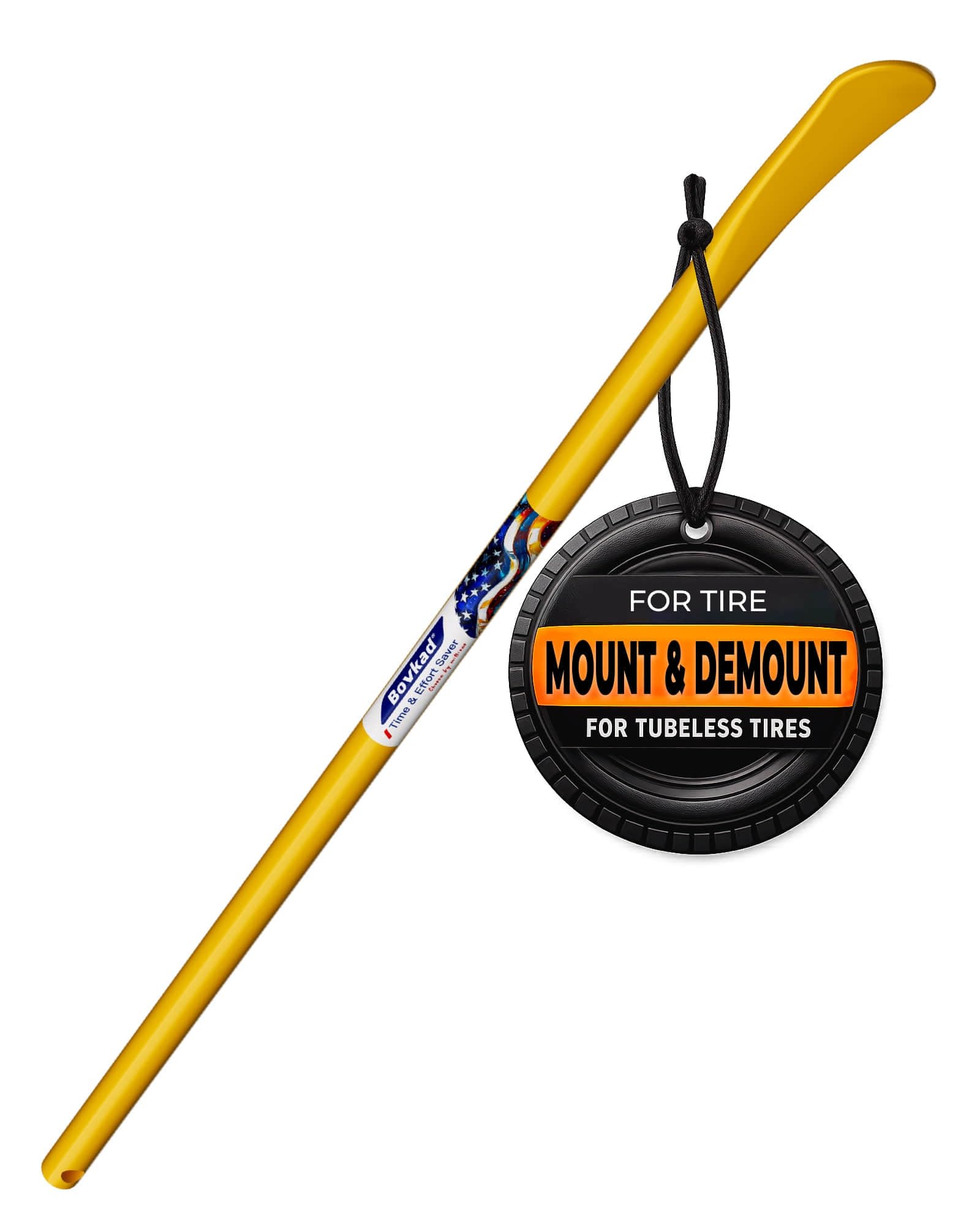 Bovkad 30 Inch Heavy Duty Tire Spoon Bar, 3/4 in (STK) Solid Steel Tire Iron Pry Bar for Mount&Demount, Professional Tubeless Ti