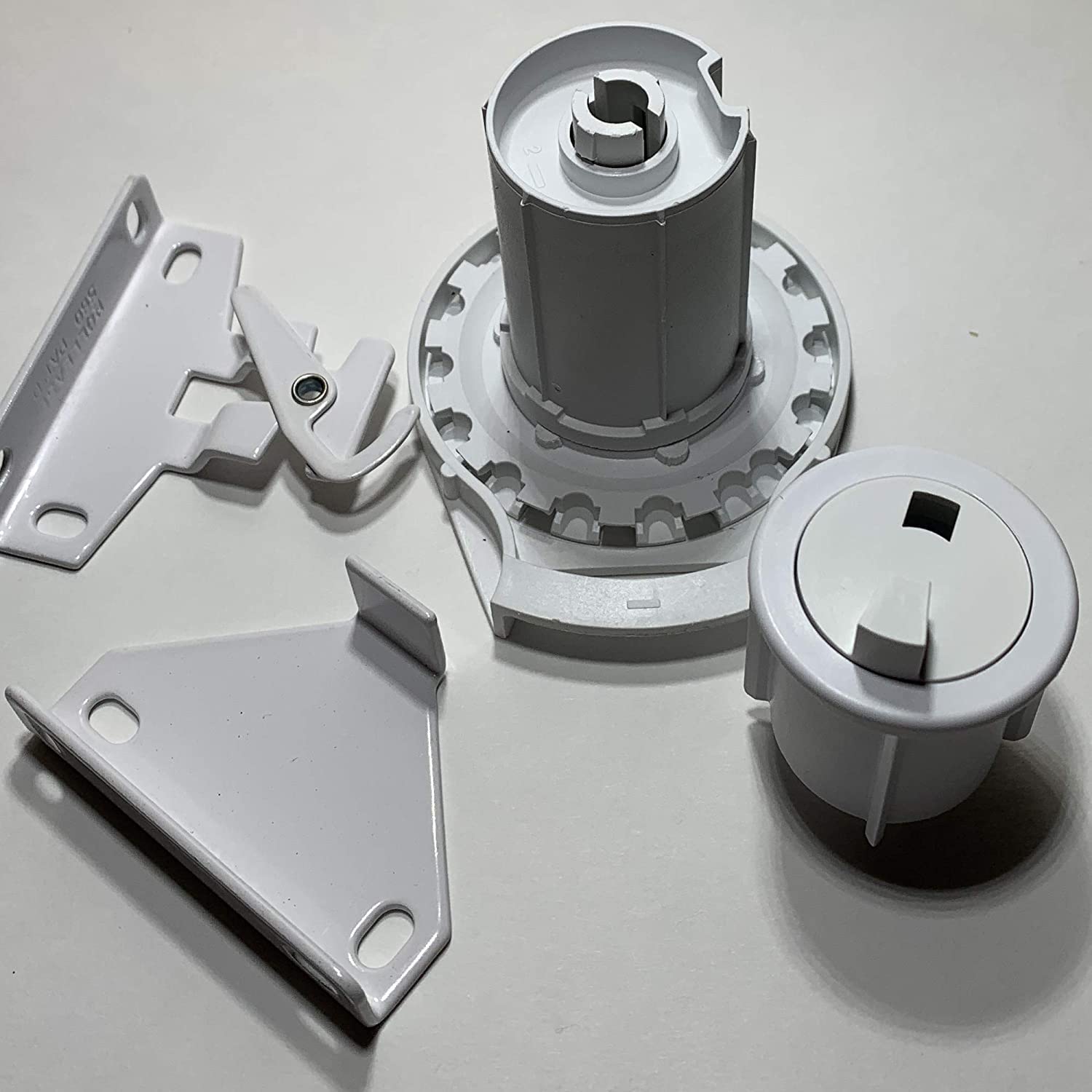 Rollease R16 Clutch Kit - 1.5" White, Metal, Includes Clutch, End Plug & Bracket Pair (Model: CDR16C53KITW-C)