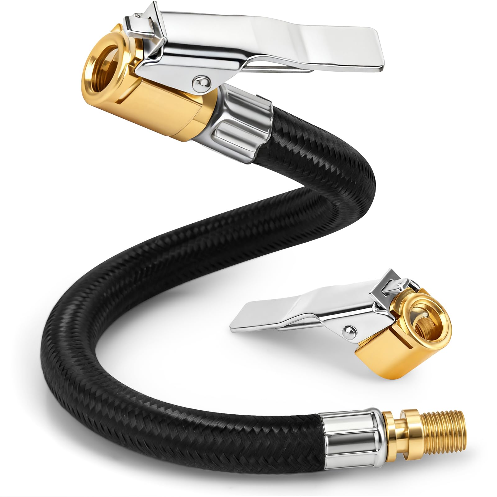 Citufuol Upgraded 12 Tire Inflator Hose Adapter with Brass Locking Quick Chuck, High Pressure Air Extension Hose for Air Compres