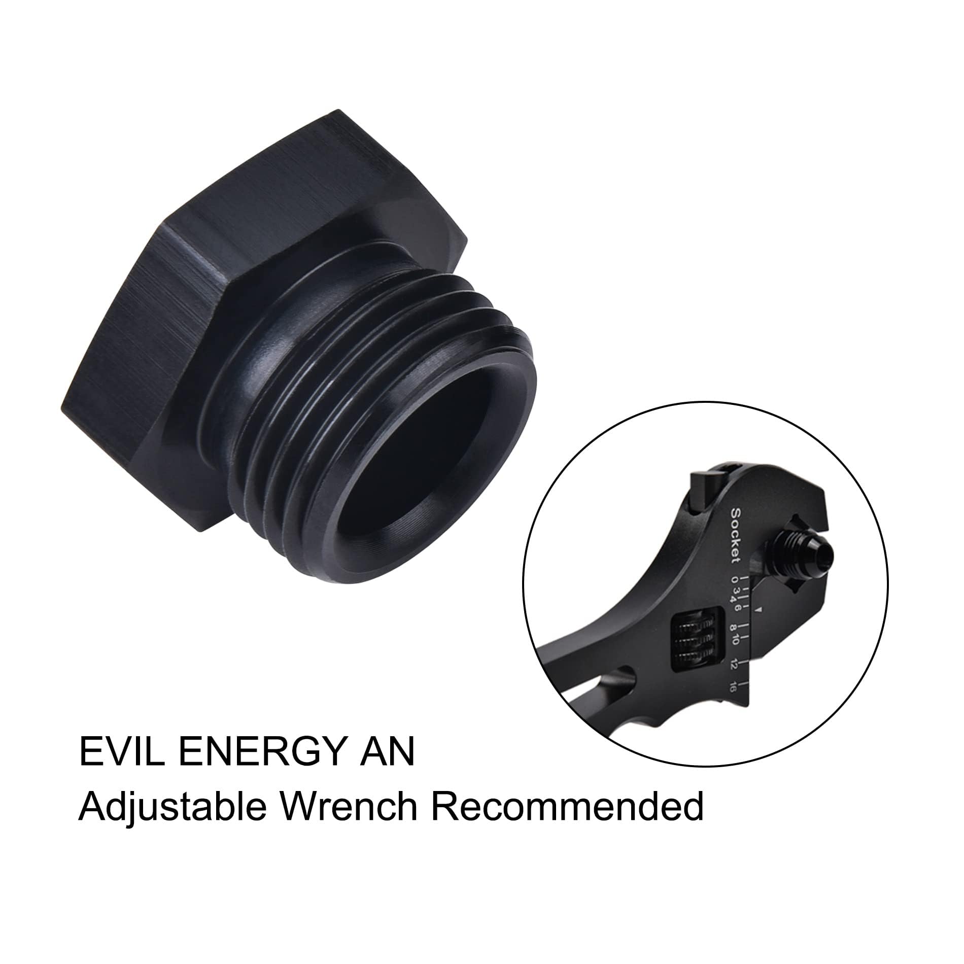 Evil Energy 3An Block Off Cap Orb Plug Fitting Adapter Male Aluminum 2Pcs