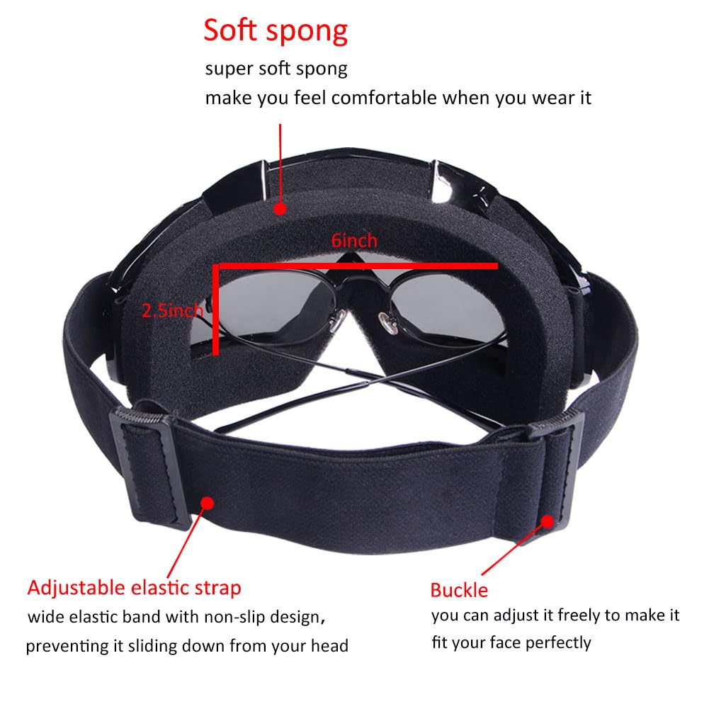 Xyop Atv Goggles - 2-Pack Wide Vision Off-Road & Motocross Goggles - Windproof Uv400 Lens For Men, Women & Kids