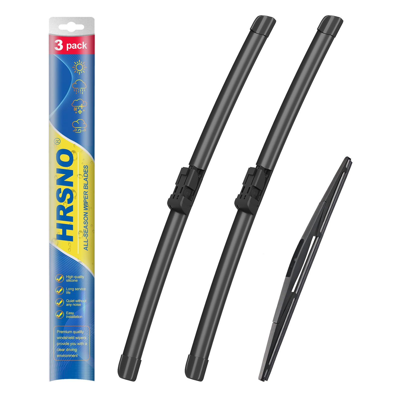 Hrsno 22''+20'' Windshield Wipers With 2 * 10'' Rear Wiper Blade Sets Automotive Replacement For Mini Cooper Clubman 2016-2023,E