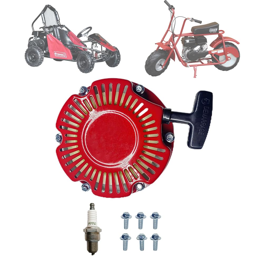 QYMOTO Pull Start Recoil Starter Assembly for 98cc Coleman CT100U CC100X Mini Bike,Coleman SK100 CK100 CK100-S Go Kart, Predator