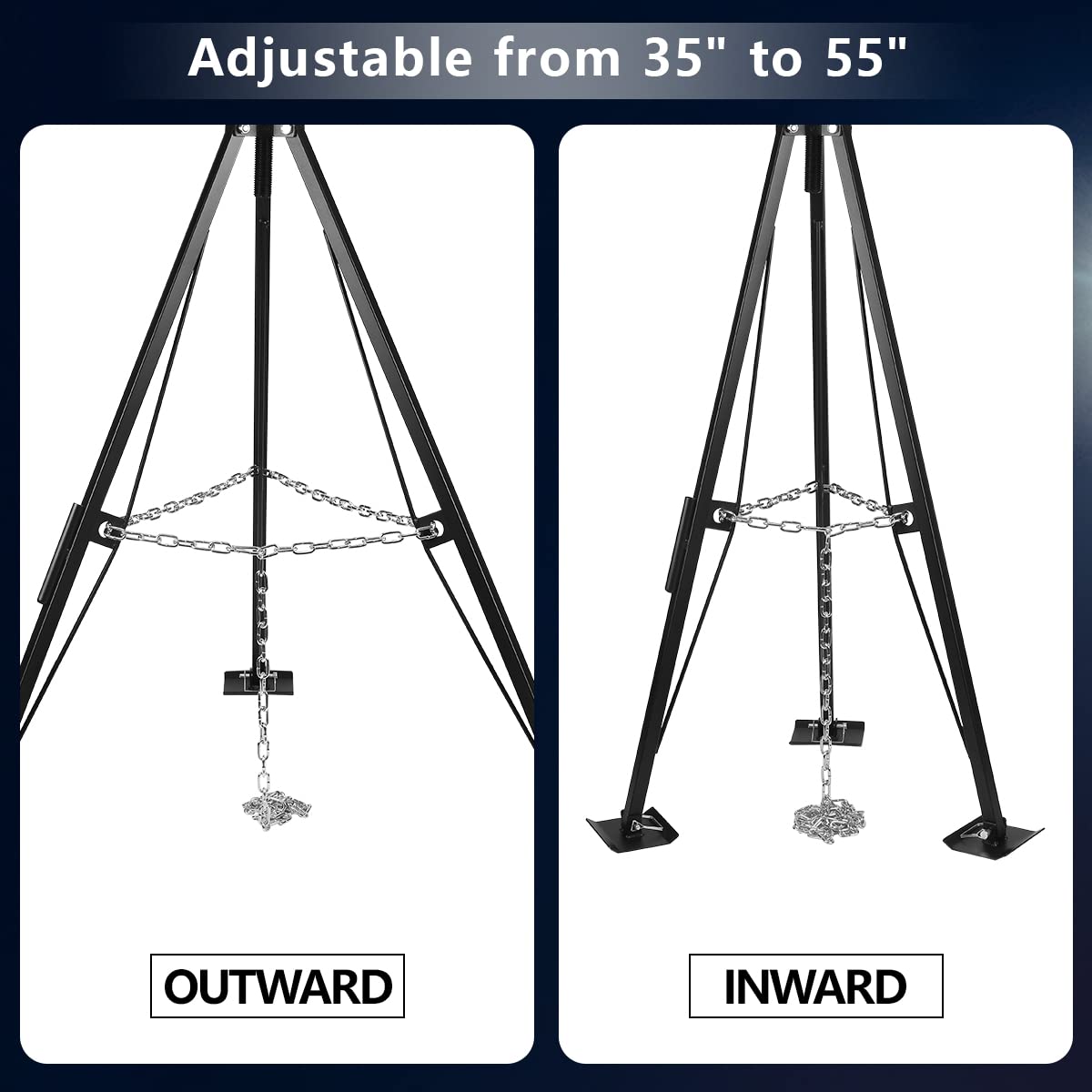 A-KARCK King Pin Adjustable Tripod Stabilizer for 5th Wheel, 5000 lbs Load, Alloy Steel, Black
