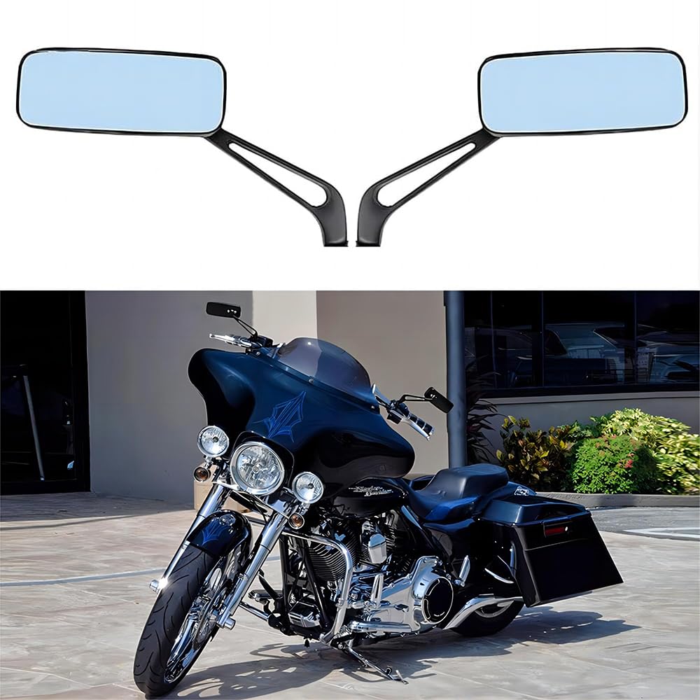 Goodfitment - Black Rectangle Shape Motorcycle Mirrors,Upgrade Rearview Motorcycle Mirrors Compatible With Most Motorcycle Model