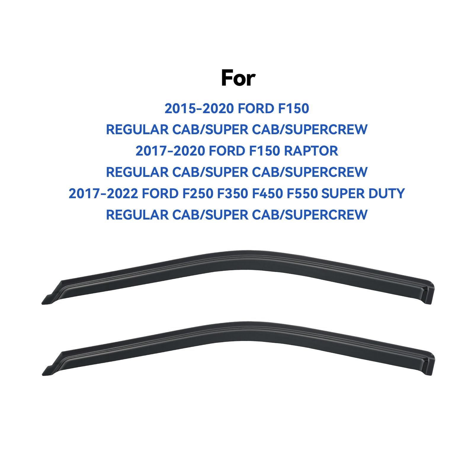 Window Visors Rain Guards For 2015-2024 Ford F150 Regular Cab, Out-Channel Window Vent Wind Deflectors Visors Shades For 17-24 F