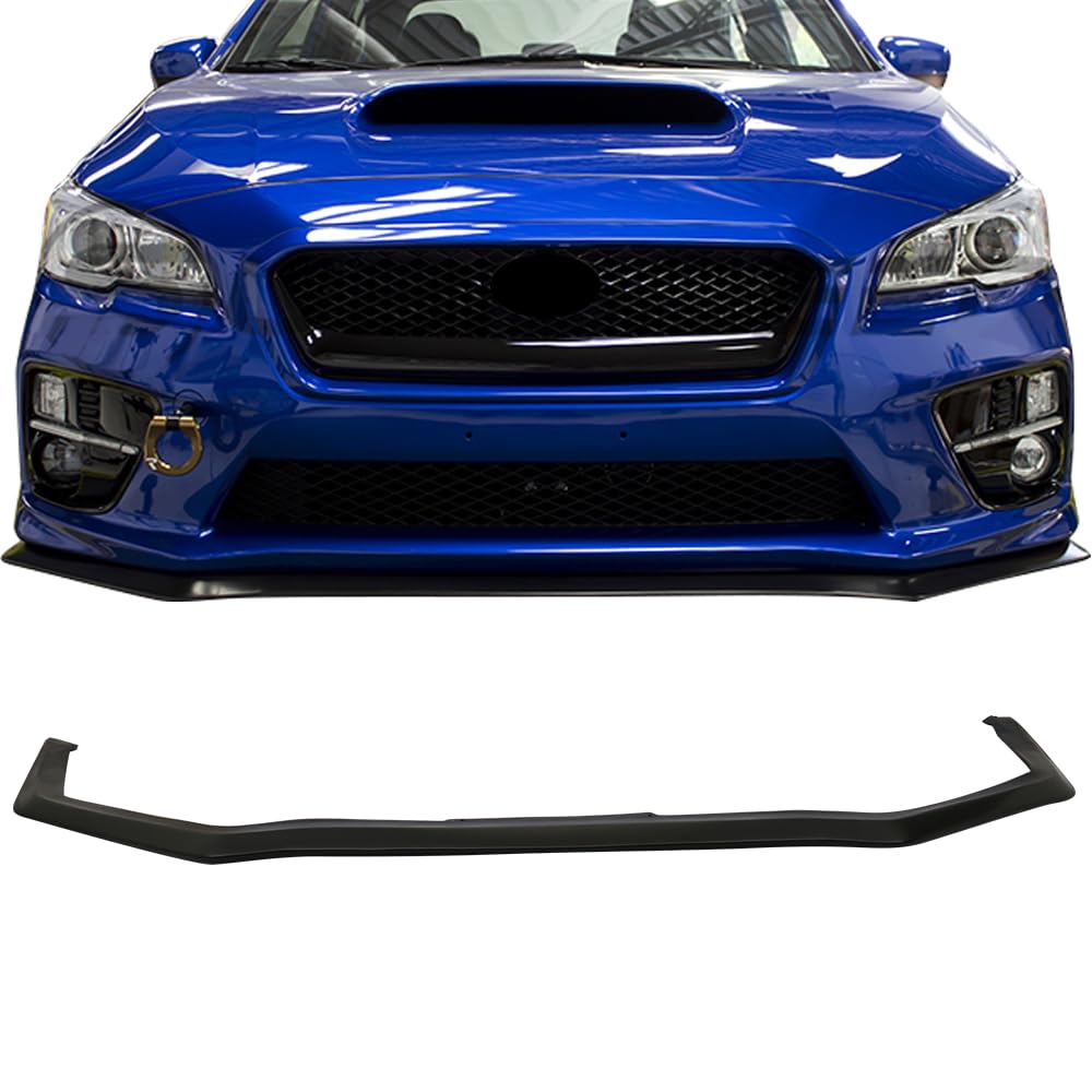Front Bumper Lip Compatible with 2015-2017 Subaru WRX STI, HD Style Black PU Front Lip Finisher Under Chin Spoiler Add On by IKO