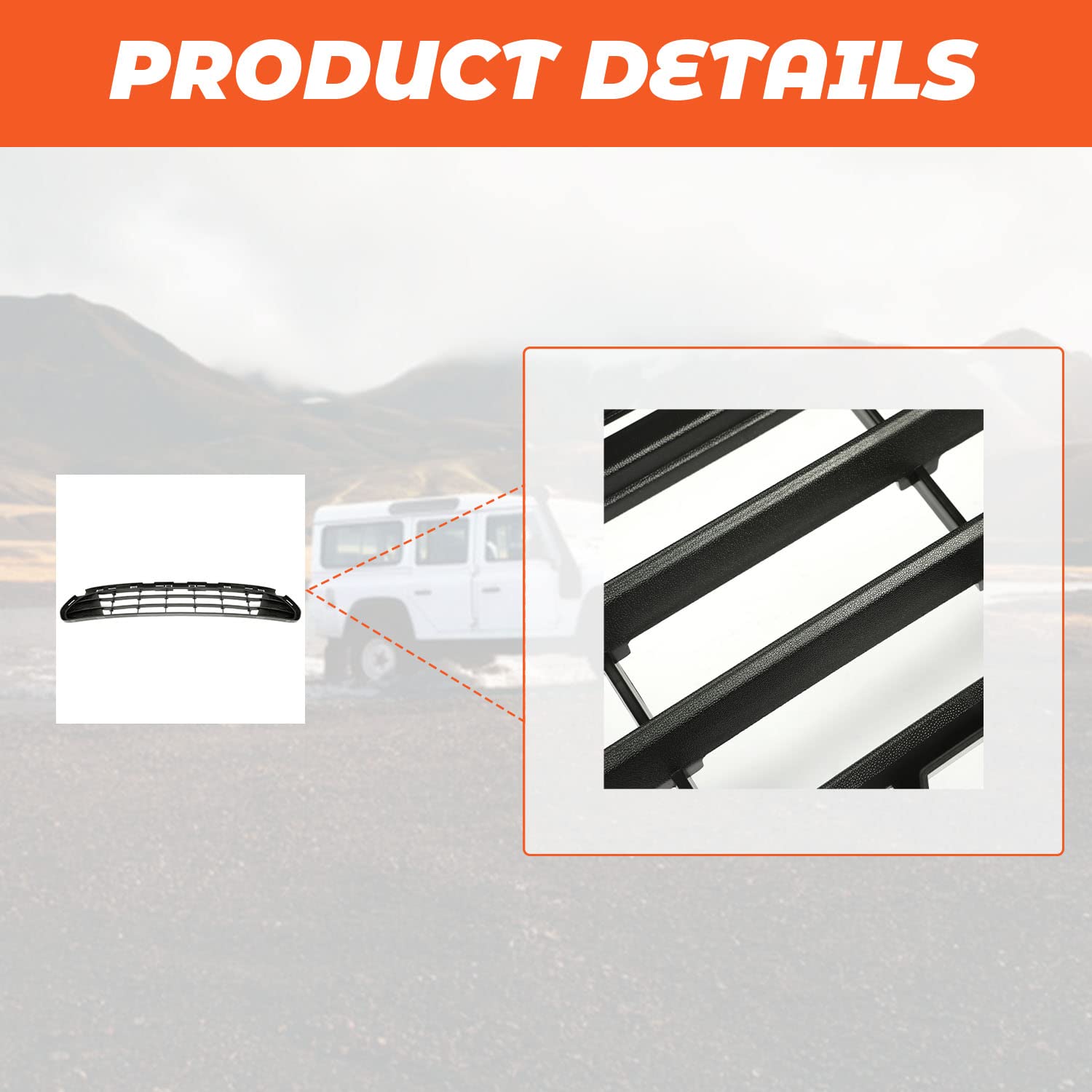 Kojem Front Bumper Lower Grille Replacement for 2010-2012 Ford Fusion Hybrid, Black Plastic, Model AP-567-2