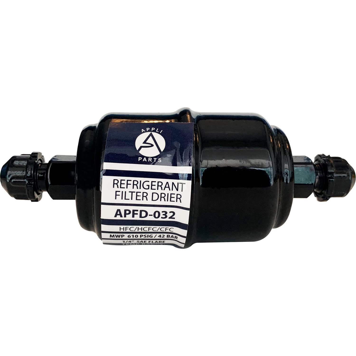 Appli Parts Apfd-032 1/4 In Liquid Line Refrigerant Ac Filter Drier Hvac Refrigeration 032 Sae Flare Connection Universal Unidirectional 4-1/2 In Long 1-3/4 In Wide