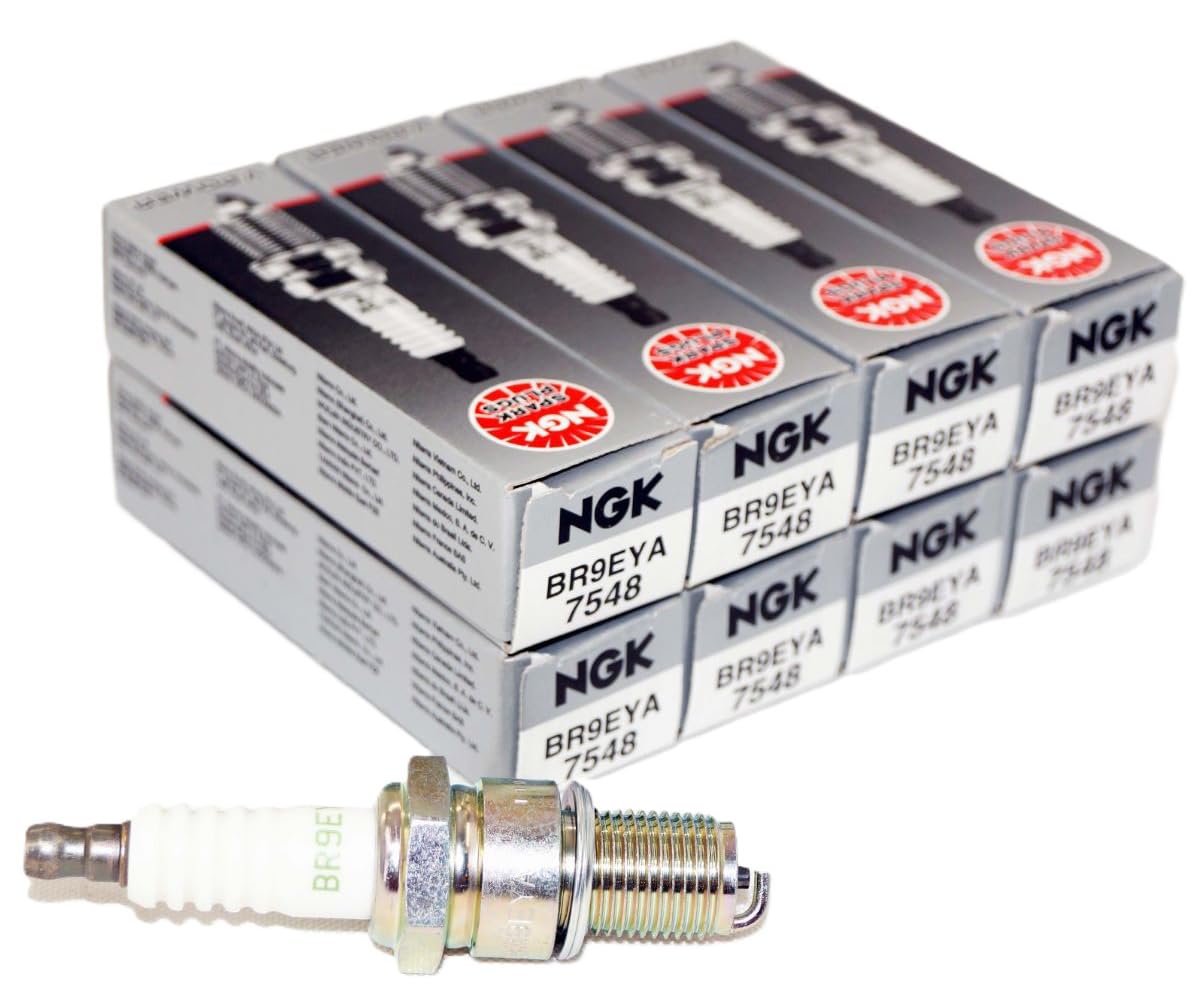 Ngk V-Power Spark Plugs - Stock #7548 - Br9Eya - Solid Tip - Pack Of (8)