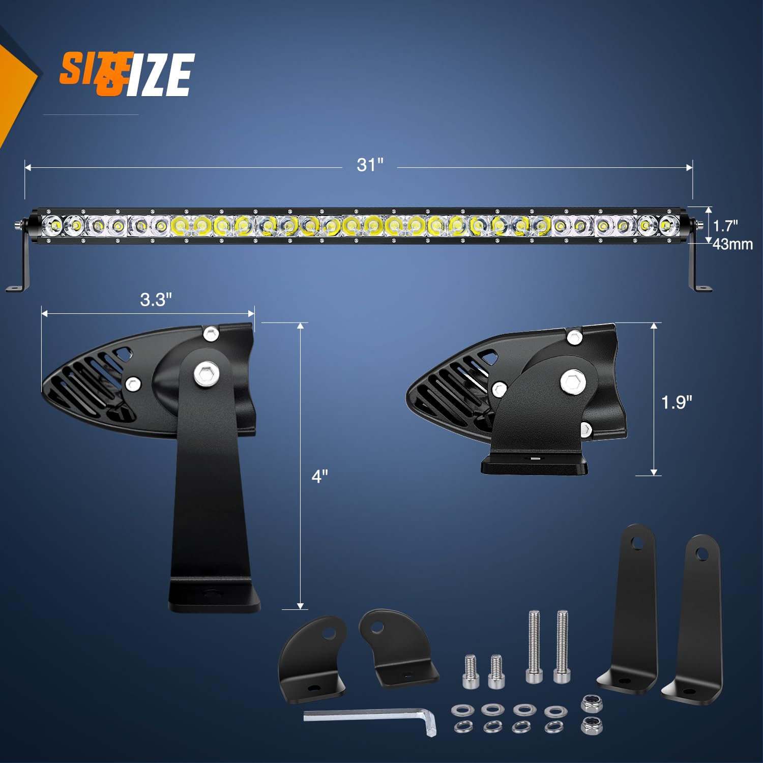 Nilight Led Light Bar 31Inch 150W Spot Flood Combo Super Slim 14500Lm Off Road 3D Led Driving Off Road Lights With Wiring Harnes