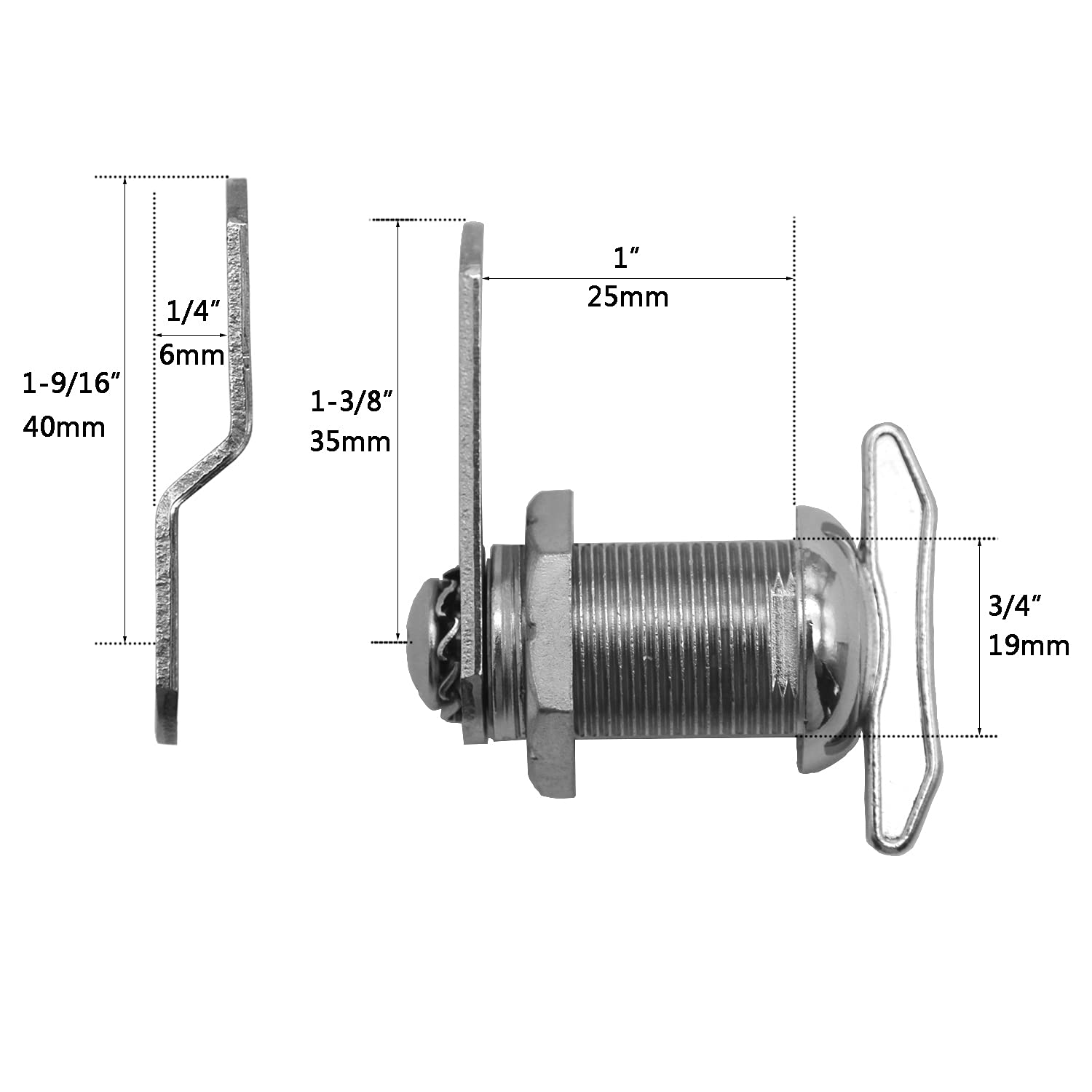WOOCH 1 Thumb Operated Offset Cam Lock, RV Compartment Latch, Non-Locking Thumb Turn, for RV Compartment Camper Storage Door (