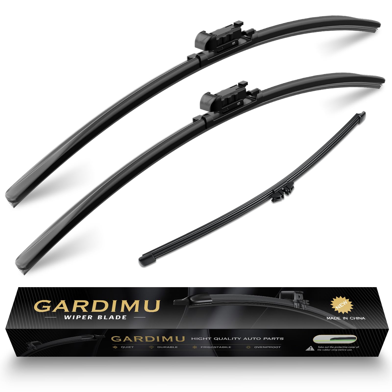 Gardimu Front And Rear Windshield Wiper Blades, 3 Pcs Front And Back Windshield Wipers Blades Replacement For Ford Bronco 2021-2