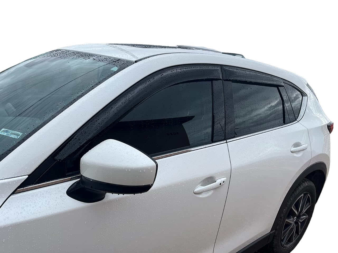 2017-2025 Tape-On Side Window Visor Deflectors For Mazda Cx-5 Sport Touring Grand Touring Signature Smoke Tinted Rain Guards 201