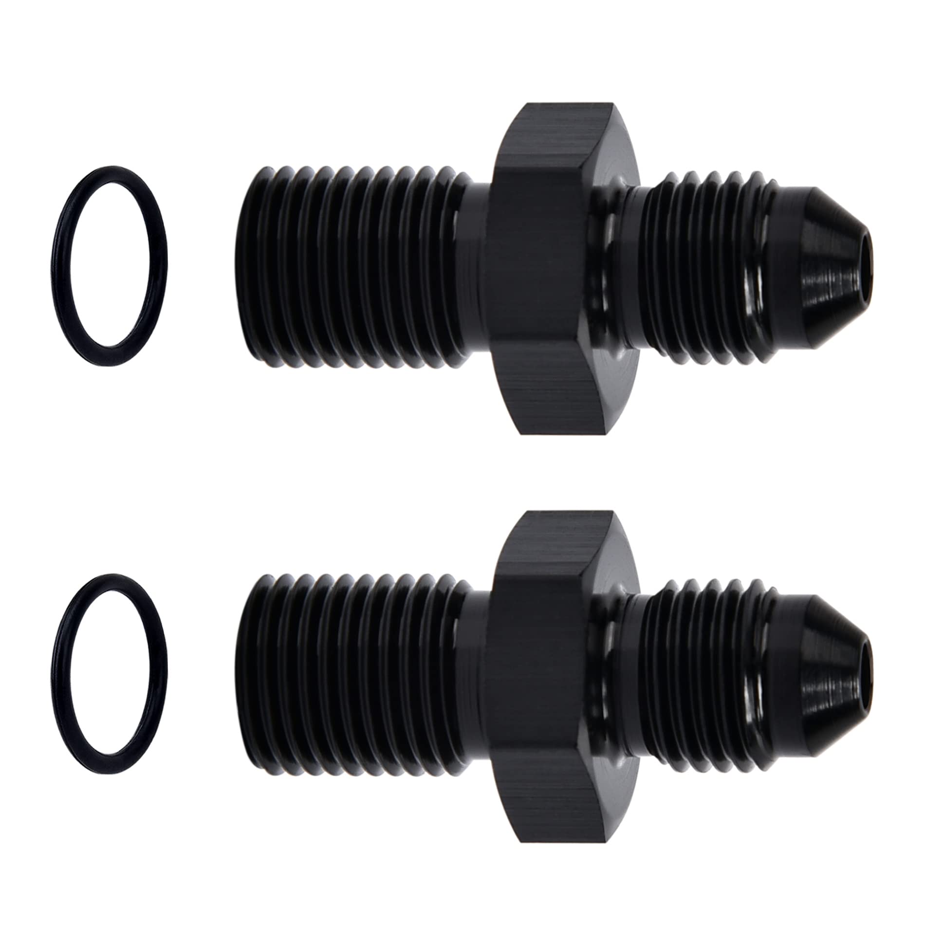 Evil Energy 3An Male Flare To M10 X 1.0Mm Male Metric Fitting Adapter Aluminium Alloy 2Pcs