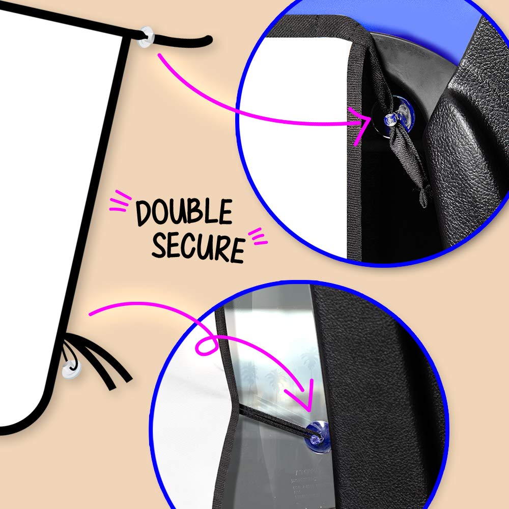 ggomaART Car Side Window Sun Shade - Universal Reversible Magnetic Curtain for Baby and Kids with Sun Protection Block Damage fr