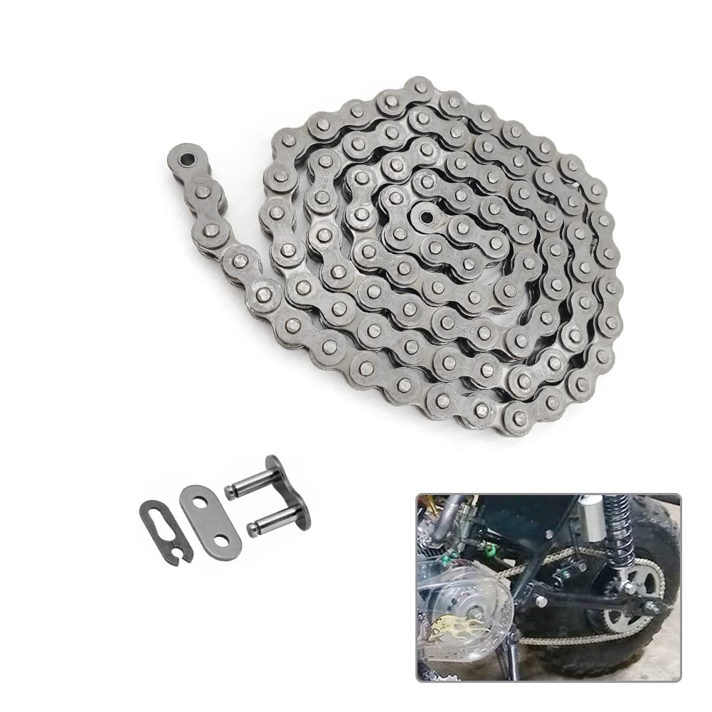 QYMOTO CT200U Mini Bike Rear Drive Chain, 90 Link 420 Chain, Model 23315/HS200, Carbon Steel