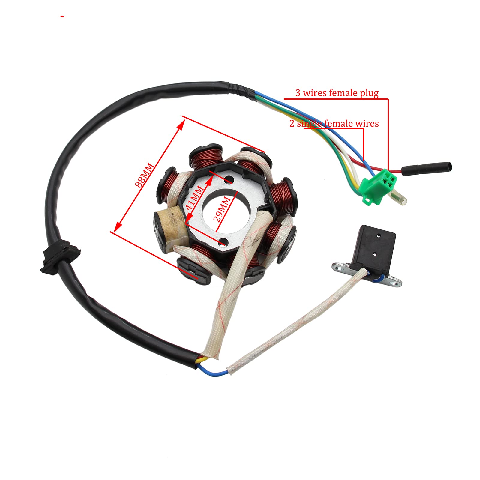 8 Pole 8 Coil Magneto Stator Coil For 125Cc 150Cc Gy6 Engine Atv Scooter Quad Dirt Bike Buggy