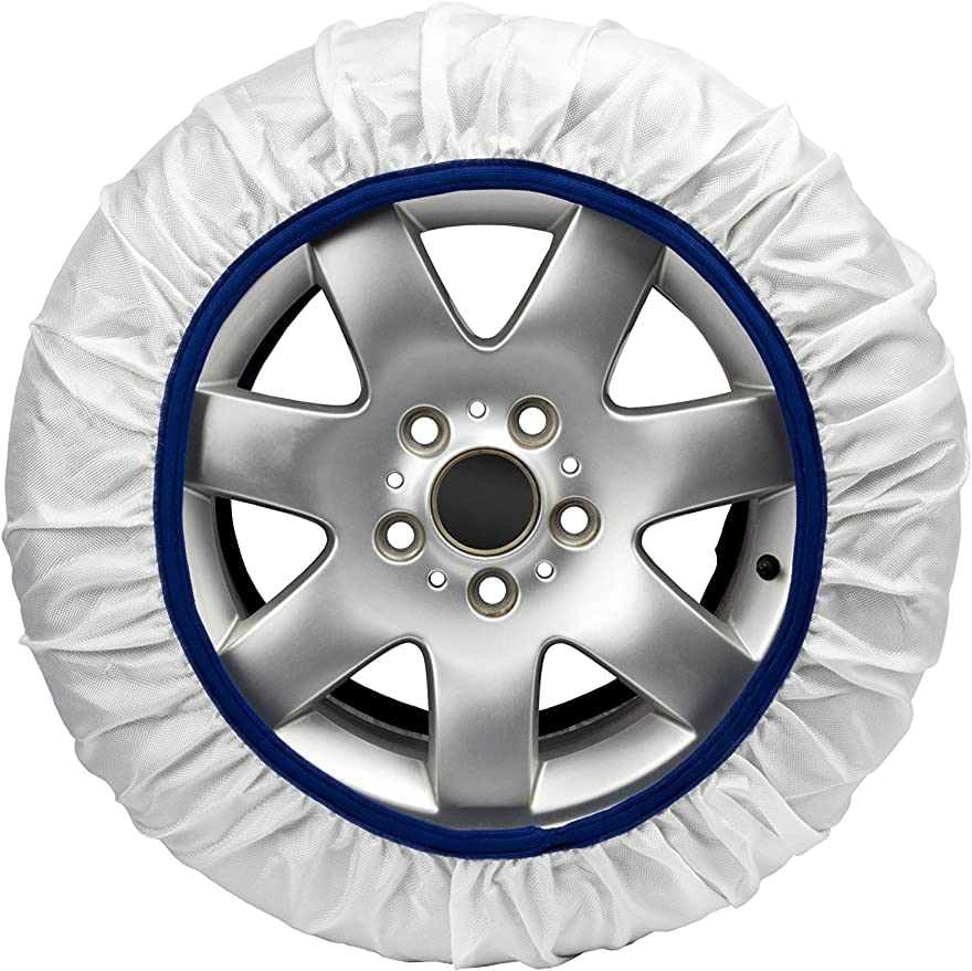 Carall Snow Socks For Car, White Color, Size M, Textile Snow Chains, Easy Assembly In 2 Minutes, Approved En 16662-1 (White, M)