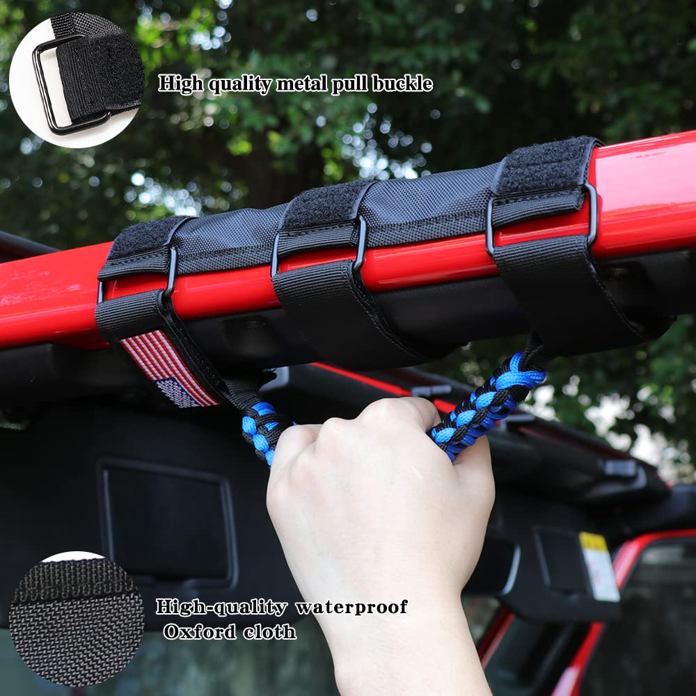 Bestaoo 2 X Roll Bar Grab Handles Paracord Grip Handle For Jeep Wrangler Yj Tj Jk Jl & Gladiator Jt 1955-2022 Utv Atv, Fit For 2