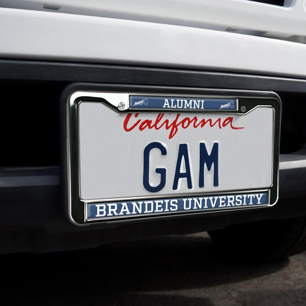 GRAPHICS & MORE Metal License Plate Frame - Brandeis University Alumni, Full Size, Brandeis Judges Color
